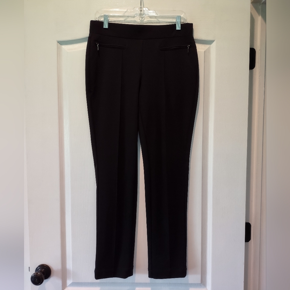 Rafaella Black Leggings with Zipper Accents Size 10